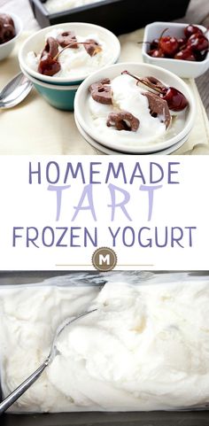 homemade tari frozen yogurt recipe with text overlay