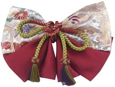 This hair ornament ribbon is made of kimono obi fabric.  Condition  There is slight fading due to age.  Size  Width: 19.5 cm Height: 15 cm Thickness: 5 cm Japanese Hair Ornaments, Japanese Hair Accessories, Oc Accessories, Ornament Ribbon, Japan Hair, Kimono Accessories, Japan Jewelry, Ideas For Ocs, Japanese Hair