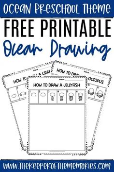 free printable ocean drawing worksheet for kids