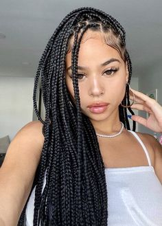 Hairstyles For Box Braids, Braids Hairstyles Pictures, Cute Box Braids Hairstyles, Quick Braided Hairstyles, Braided Ponytail Hairstyles, Box Braids Styling, Pinterest Hair