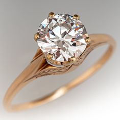 an engagement ring with a diamond in the center