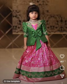 Pattu Pavadai With Coat, Baby Girl Pattu Pavadai Designs, Pavada Blouse Designs, Kids Lehenga Blouse Designs, Pattu Frocks For Kids, Designer Wear Dresses, Pattu Pavadai Designs, Cotton Frocks For Kids