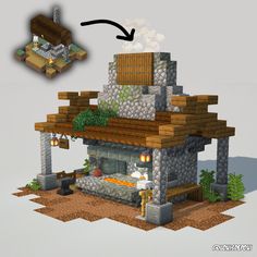 an image of a house made out of rocks