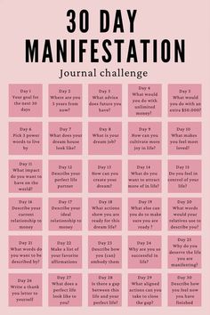 Manifesting In Journal, How To Create A Manifestation Journal, How To Journal For Manifestation, Manifestation Writing Prompts, 35 Journal Prompts, 30 Day Manifesting Challenge, 30 Day Journal Challenge Healing, 30 Days Manifestation Challenge, 30 Self Care Challenge