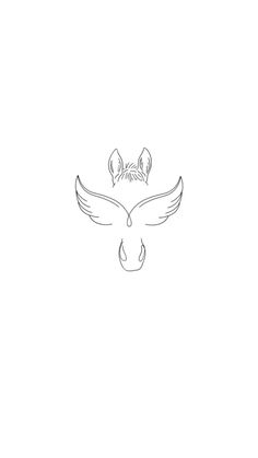 a drawing of a horse with wings on it's back