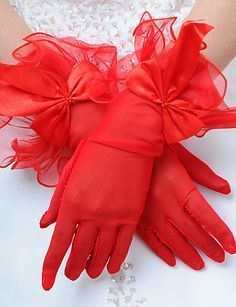 Party Gloves, Short Gloves, Evening Gloves, Red Hat Society, Red Gloves, Simply Red