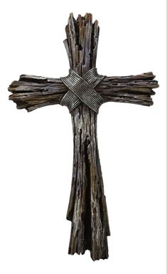 a cross made out of wood and metal