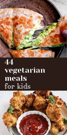 four different types of vegetarian meals for kids