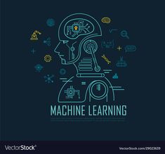 the machine learning logo with an image of a head and brain in blue, yellow and green colors