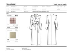 an image of a dress and coat sewing pattern for a woman's trench jacket