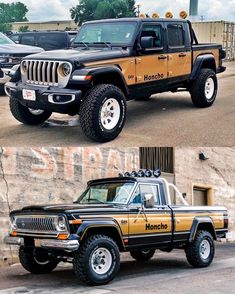 there are two pictures of the same jeep