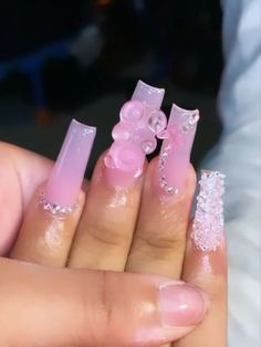 Pink Nails With Gummy Bear Charms, Cute Nails Acrylic Long Square, Birthday Nail Ideas Acrylic, Acrylic Nails Cute, Purple Acrylic Nails, Purple Acrylic, Nails Cute, Cute Acrylic Nail Designs, Work Nails