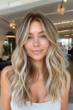 Fall Hair Colors For Blonds, Blonde Balayage With Dark Lowlights, Light Money Piece Hair, Fall Hair For Natural Blondes, Reverse Highlights Blondes, Wedding Hair Color Blonde, Brown With Lots Of Blonde Highlights, Dark Blonde With Money Piece Highlights, Color With Partial Highlight