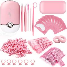 PRICES MAY VARY. 【Professional Eyelash Extension Kit】Eyelash extension set include 1 pcs of hand-held USB air conditioning blower,1 pcs mini grafted eyelash detail observation mirror,1 pcs silicone eyelash extension pad,2 pcs eyelash tweezers and tapes,10 pcs under eye gel pads,50 disposable eyelash brushes,100 pcs glue ring holder,100 pcs mini applicator. 【Rechargeable Eyelash Fan Dryer】This USB rechargeable eyelash fan is designed without blades, safe and convenient,the built-in cooling system Under Eye Gel Pads, Mirror Tape, Lash Room Ideas, Eye Gel Pads, Lip Gloss Cosmetics, Lash Extension Kit, Professional Eyelash Extensions, Eyelash Extension Supplies, Lash Room