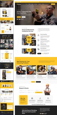 the yellow and black website design is very attractive