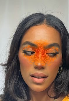 Eyeline Makeup, Maquillage Halloween Simple, Orange Makeup, Face Art Makeup