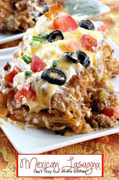 mexican lasagna casserole on a white plate