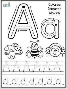 the letter a worksheet for children to practice their handwriting and writing with pictures