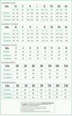 the size chart for an adult's dress, with measurements and measurements on it