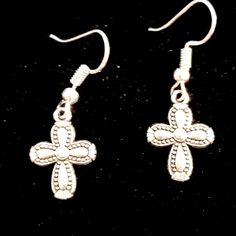 Beautifully Designed With High Quality Craftsmanship These Earrings Are Stunning. The Crosses Have The Oxidation Process Outlining The Silver Beading Which Gives Them A Beautiful Antique Design. They Are Double Sided So Mo Matter What Way They Turn You Will See The Beautiful Cross. This Elegant Earrings Are Nickel Free. The Crosses Are Dainty About The Size Of A Dime. These Will Be One Of Your Favorite Gotos. Makes A Beautiful Keepsake Gift. A Awesome Way To Show Your Faith. Silver Cross Earrings, Beautiful Cross, Cross Earrings, Antique Design, Silver Cross, Boutique Jewelry, Keepsake Gift, Elegant Earrings, Ladies Boutique