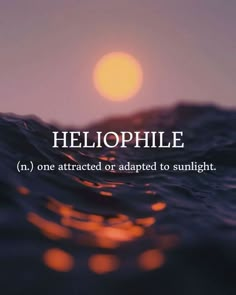 the words helloppile are in front of an image of water and sunsets