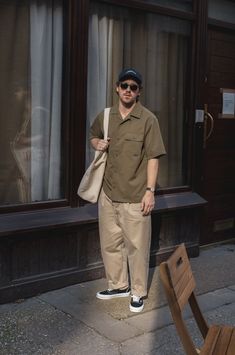 Indie Fashion Men, Mens Outfit Inspiration, Mens Fashion Streetwear, Man Standing