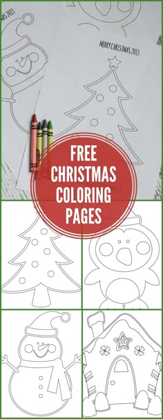 christmas coloring pages for kids with the title free christmas coloring pages in red and green