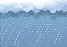 rain falling down on the ocean with blue sky and clouds in the background royalty illustration