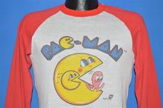 80s Pac Man And Blinky Arcade Distressed t-shirt Medium Pac Man Arcade, Pacman Arcade, Stitch Games, Raglan Sleeve Shirts, Distressed T Shirt, Vintage Clothing Men, Gaming Shirt, Pac Man, Mens Long Sleeve Tee