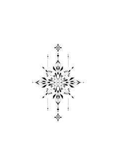 a black and white snowflake on a white background