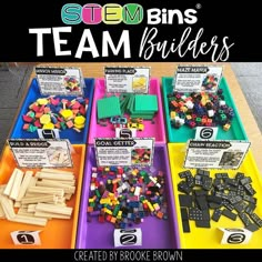 STEM Bins® Team Builders - STEM Activities (K-5th Grade) Teach Outside – Schoolgirl Style Grade 2 Stem Activities, Stem Bins 3rd Grade, Stem Bins 4th Grade, If I Built A School Activities, Stem Bins Second Grade, Stem Bins First Grade, 4th Grade Stem Activities, 3rd Grade Stem Activities, 2nd Grade Stem Activities