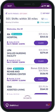 an iphone screen showing the time and times for nurses to receive their medical care items