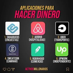 the applicaciones para hacer dinero are displayed on a black background