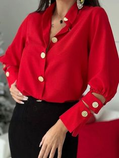 Shirt Collar Pattern, Maxi Dresses Fall, Fashion Tops Blouse, Buy Shirts, Chic Type, Cutout Design, Work Wear Women, Warm Outfits, Shirts Blouses