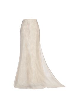 Crafted from luxurious ribbed organza, this mermaid skirt exudes elegance and sophistication. Its floor length design adds a touch of drama, making it the perfect choice for formal occasions. Make a statement and turn heads with this exclusive piece. Elegant Sheer Voluminous Skirt, Evening Fitted Organza Skirt, Evening Sheer Maxi Skirt, Elegant Bias Cut Maxi Skirt, Fitted Flared Skirt With Bias Cut, Fitted Bias Cut Flared Skirt, Evening Sheer Long Maxi Skirt, Sheer Flowy Evening Maxi Skirt, Elegant Flowy Bias Cut Skirt