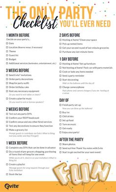 the only party checklist you'll ever need