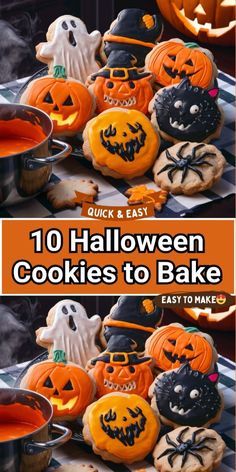 halloween cookies to bake with pumpkins and jack - o'- lanterns