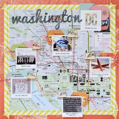 a map with many different things on it and the words washington d c written in cursive