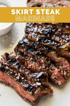 An easy skirt steak marinade that tenderizes and adds a pop of flavor in every bitePerfect grilled or cooked in a cast iron skillet. Skirt Steak Marinade, Marinated Skirt Steak, Isabel Eats, Grilling The Perfect Steak, Black Color Hairstyles, Skirt Steak Recipes, Flank Steak Recipes, Beef Steak Recipes