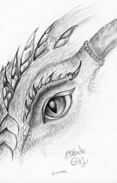 a drawing of a dragon's eye