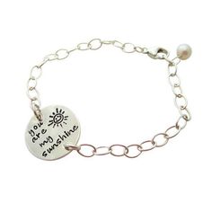 You Are My Sunshine Bracelet - Grandmothers Bracelet - Mothers Bracelet - Charm Bracelet - Sterling Sunshine Bracelet, Charming Quotes, Adoption Day, Mothers Bracelet, Mom Jewelry, Star Bracelet, Bracelet Sterling Silver, My Sunshine, Bracelet Charm