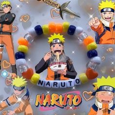 the naruto bracelet is made out of gummy balls and other characters around it