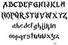 an old fashioned gothic font with black ink on it, and the letters are all in different