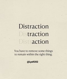 a white paper with the words distraction instruction on it