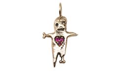 Ghoul with a Heart of Gold Mayan Goddess, Sofia Zakia, Waxing Poetic, Gold River, Modern Western, Ruby Pendant, Halloween Jewelry, Heart Locket, Good Fortune