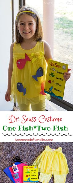 One Fish Two Fish Costume - DIY Dr. Seuss Costume for kids | homemadeforelle.com One Fish Two Fish Costume, Dr. Seuss Costumes, Fish Diy, Character Dress Up