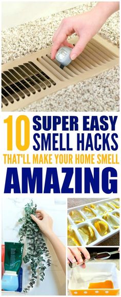 the cover of an easy diy book with instructions to make homemade home smell amazing