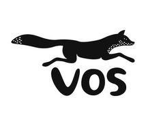 the word vos is written in black on a white background with an image of a fox