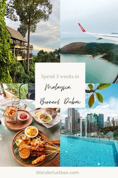 there is a collage of pictures with the words spend 3 weeks in malaysia