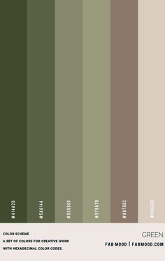 the color scheme for green and brown